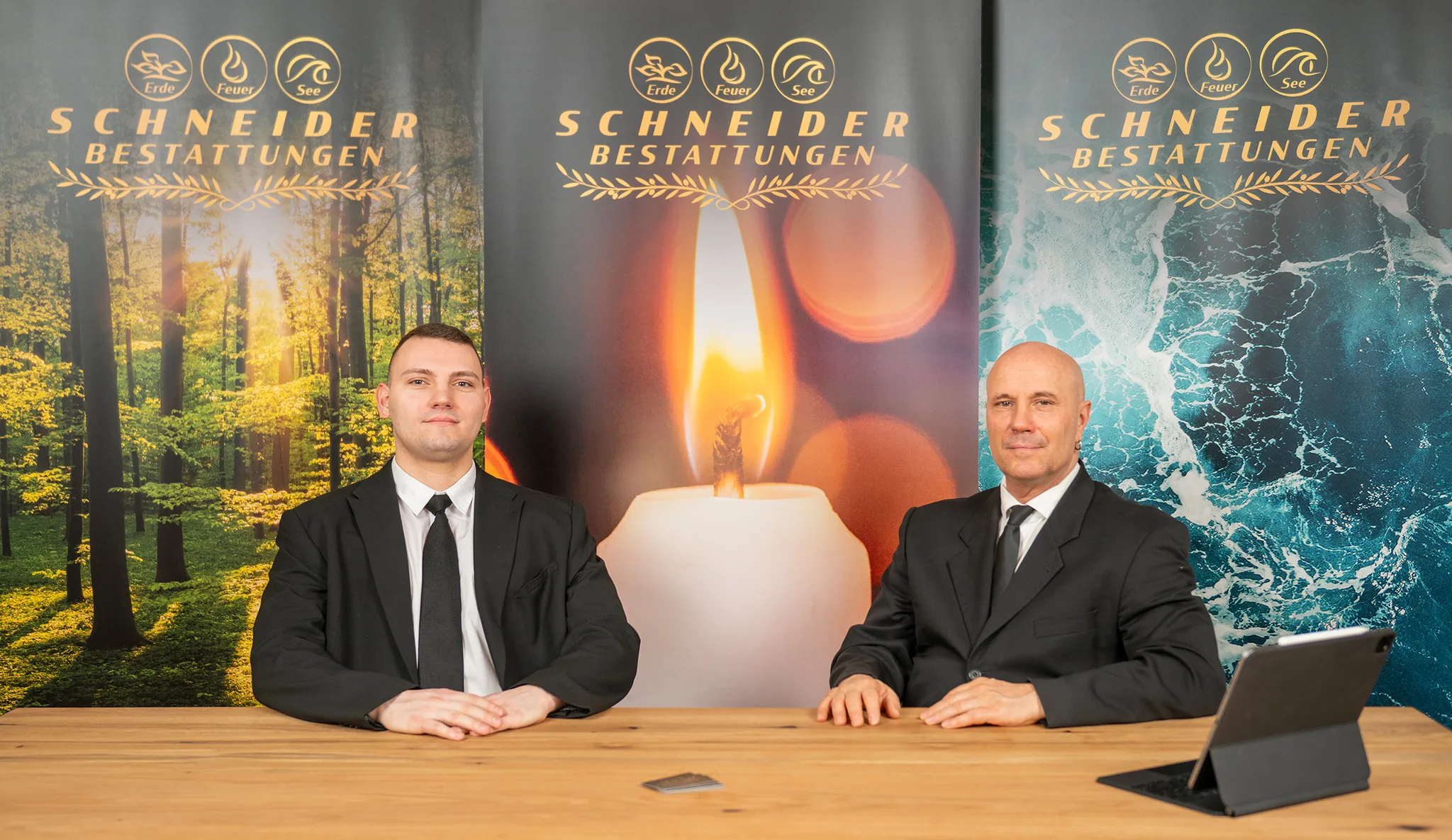 Michael und Marvin Schneider, Bestattungsinstitut Schneider Bestattungen